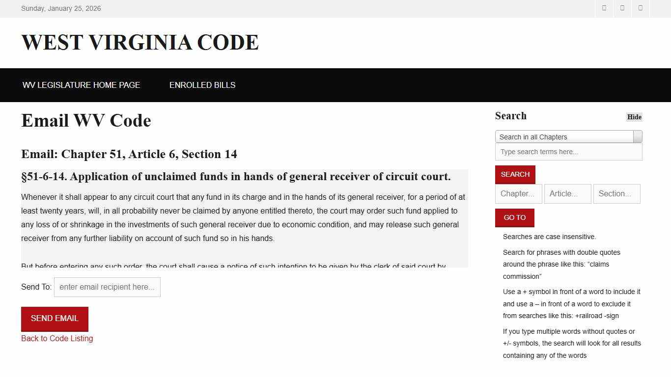 West Virginia Code §51-6-14