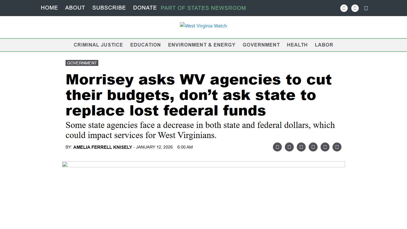 Morrisey asks WV agencies to cut their budgets, don’t ask state to replace lost federal funds • West Virginia Watch